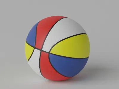 4 Colour Basketball Ball 3D model
