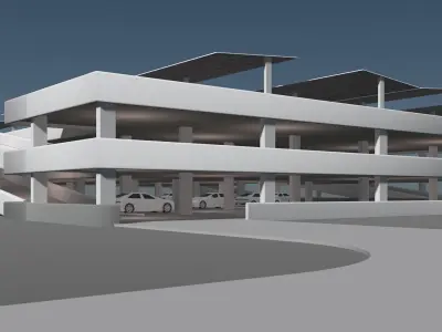 Solar parking garage building 25-18 3D model