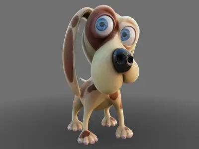 Cartoon Dog RIGGED 3D model