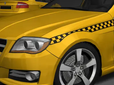 Generic Taxi Low-poly 3D model