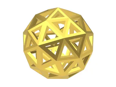 Geodesic Sphere Sacred Geometry Truncated Icosahedron 3D model