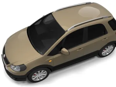 FIAT SEDICI LOWPOLY Low-poly 3D model