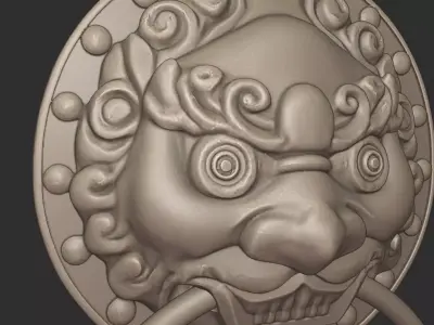 Chinese-style retro door knocker high-poly asset pack 3D print model