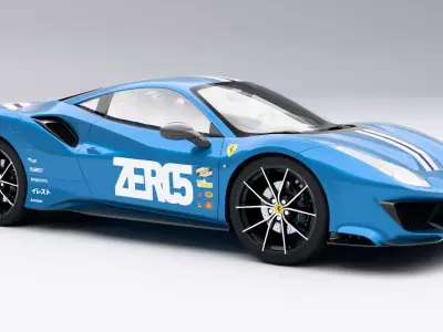 Ferrari 488 Pista Low-poly 3D model purchase