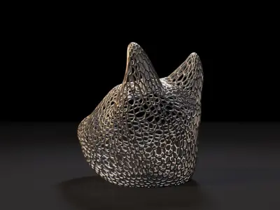 Cat head decor 3D print model