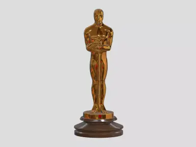 Oscar Award Gold Shiny Low Poly Low-poly 3D model