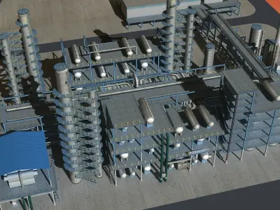 Refinery oil Low-poly 3D model