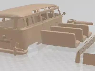 Volkswagen Transporter T1 Railway 1950 Printable Van 3D print model