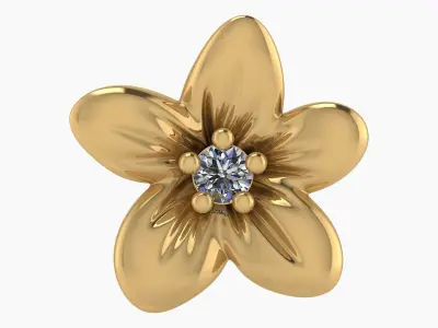 Diamond flower earing 3D print model