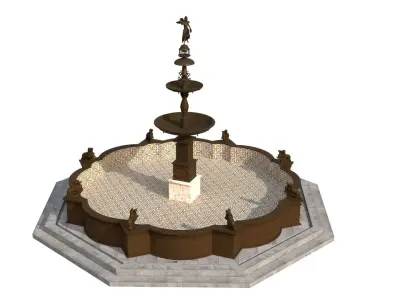 Pileta de la Plaza Mayor de Lima - Low Poly Low-poly 3D model