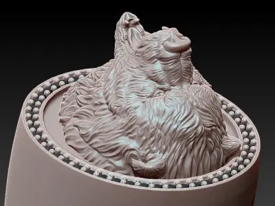 Bear Ring Silver Gold  Print 3D print model
