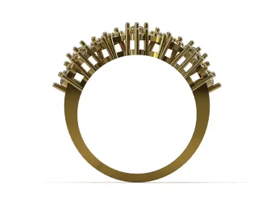Elegant Gold Ring with Diamond CNC and Casting jr00351 3D print model