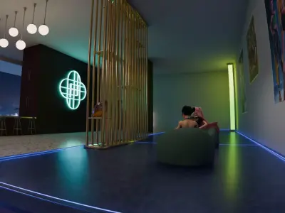 HUNTRIX inspired PentHouse Low-poly 3D model