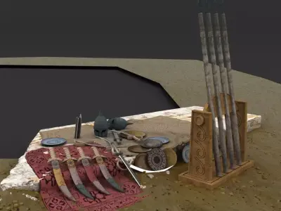 Metals set of weapons 3D model