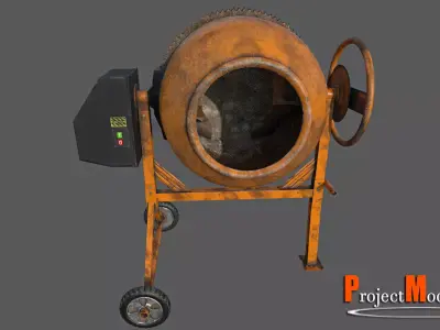 Mixer Concrete-Version001 Low-poly 3D model