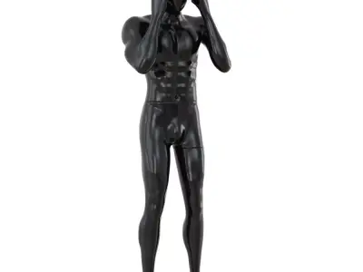 Abstract mannequin stands like a boxer 162 3D model