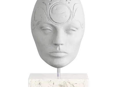 Sculpture of a human face 3D model