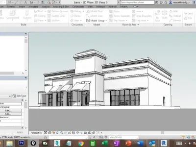 revit bank 3D model