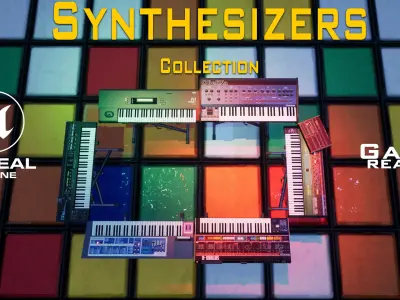 Synthesizers Collection for Unreal engine 3D model