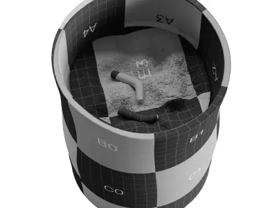 Bamboo ashtray Low-poly 3D model