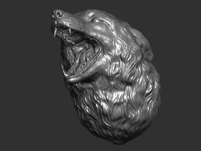 Fox grin head 3D print model