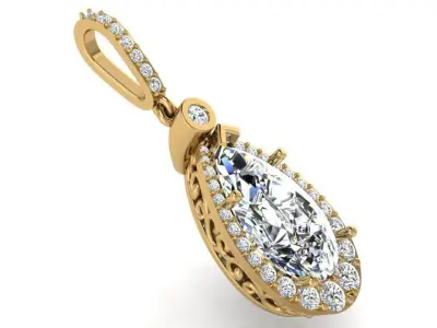 Pear Halo Pendant 2979 3D print model