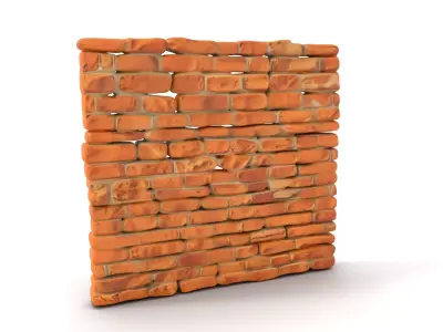 Rustic Brick Wall model pack Low-poly 3D model