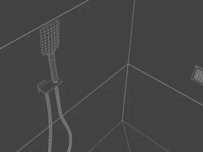 Shower corner with glass door 3D model