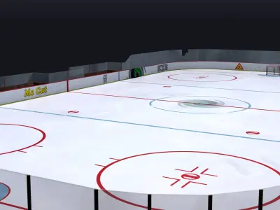 Ice Hockey Rink- Apocalypse Low-poly 3D model