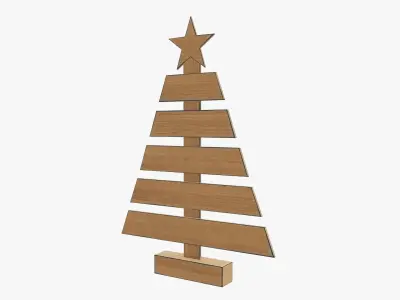 Christmas tree wooden 3D model