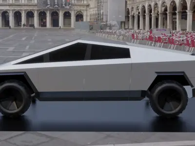 Tesla Cybertruck  Low-poly 3D model