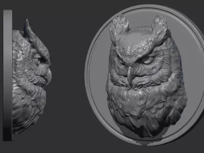 Owl  head night 3D print model