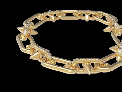 Conical Link Station Thorns Bracelet 3D print model