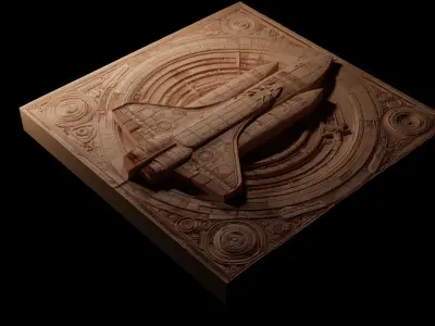 Space Shuttle CNC 3d Print High Relief Sand Casting 3D print model