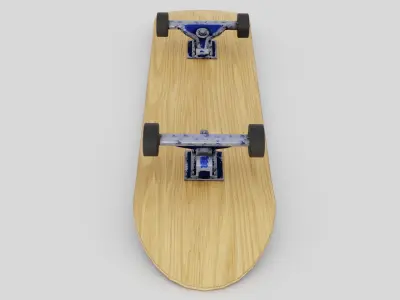 Skateboard wooden with wheels 3D model