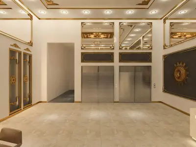 Lux Luxury Ornamental Entrance Palace Gold 3D model