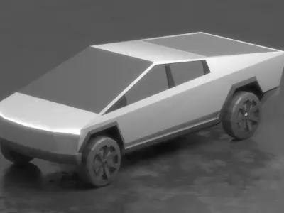 Cybertruck Low-Poly futuristic vehicle Low-poly 3D model