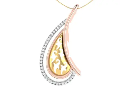 Solitaire Women Pendant 3dm STL OBJ FBX Renders Details 3D print model 23