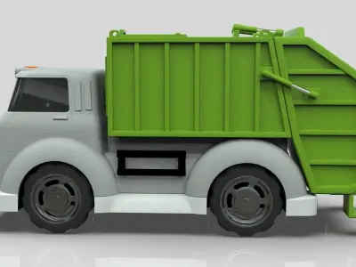 Garbage truck Cartoon Vehicle Low-poly 3D model