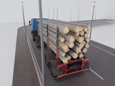 volvo truck Low-poly 3D model