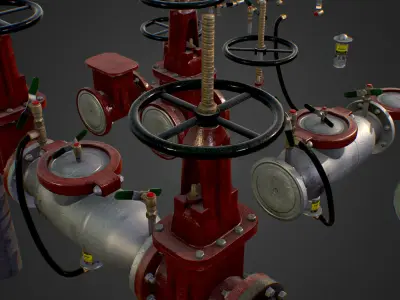 Backflow Water Pipe Constructor Low Poly Game Low-poly 3D model