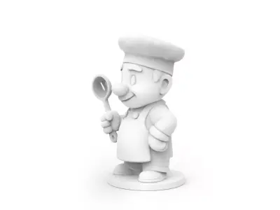 Cartoon Chef 3D Model 3D print model