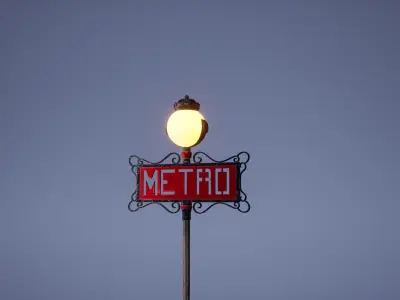 Metro Sign Low Poly Game Ready  Low-poly 3D model