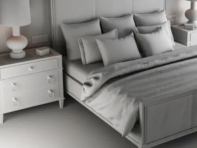 Modern Bedroom 3D model 9