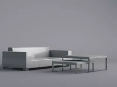 Couch and Small Tables Set Free 3D model
