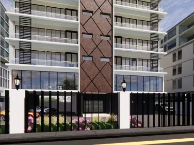 TWO BEDROOM BUILDING FLOOR PLAN 3D model