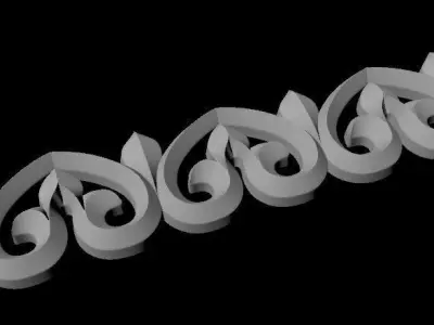 Central decor ornament for furniture 3D model 42