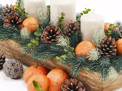 Christmas decorative set for interior decoration 02 3D model