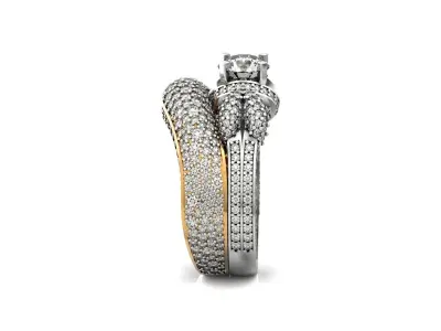 double Engagement Ring and  Wedding diamond 1306 3D print model