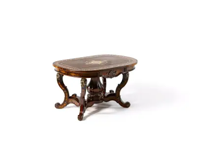 Antique Walnut Table model pack Low-poly 3D model